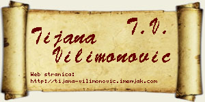 Tijana Vilimonović vizit kartica